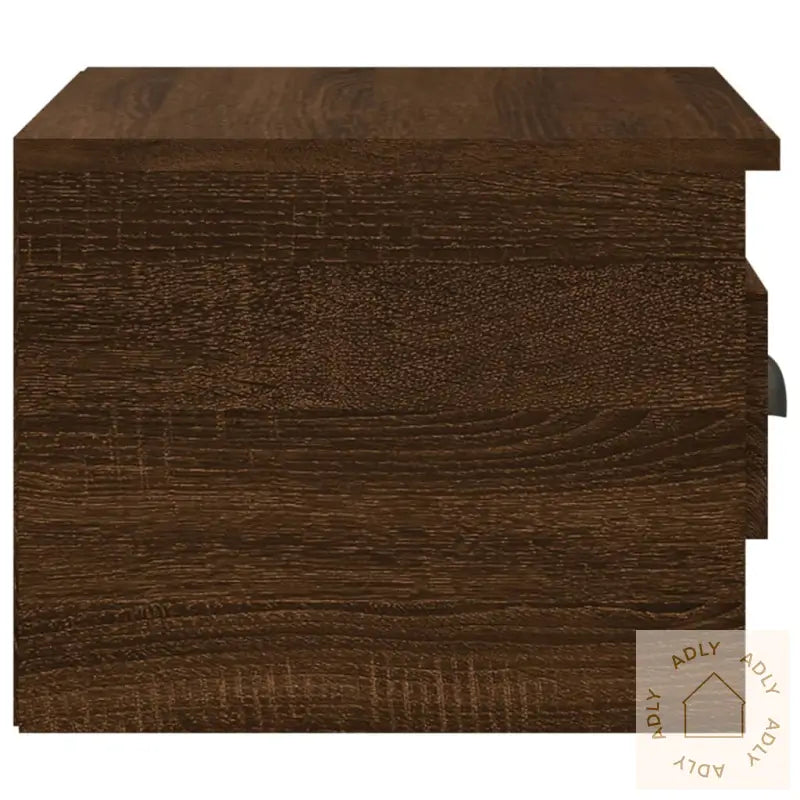 Veggmonterte Nattbord 2 Stk Brun Eik 41,5X36X28 Cm