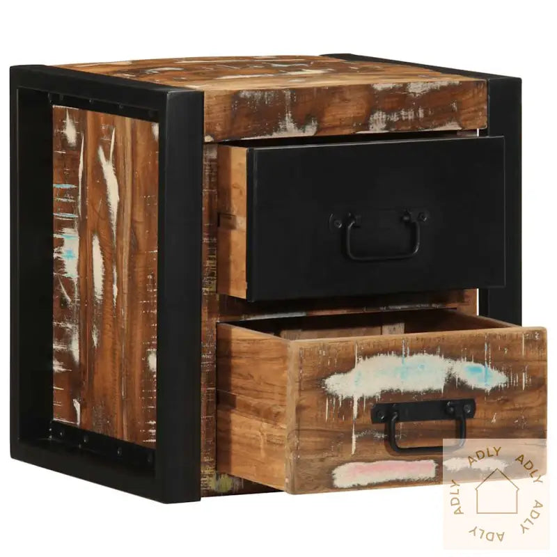 Nattbord 2 Stk Flerfarget 40X35X40 Cm Gjenvunnet Heltre