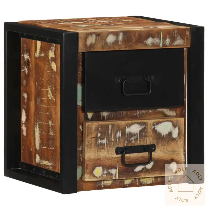 Nattbord 2 Stk Flerfarget 40X35X40 Cm Gjenvunnet Heltre
