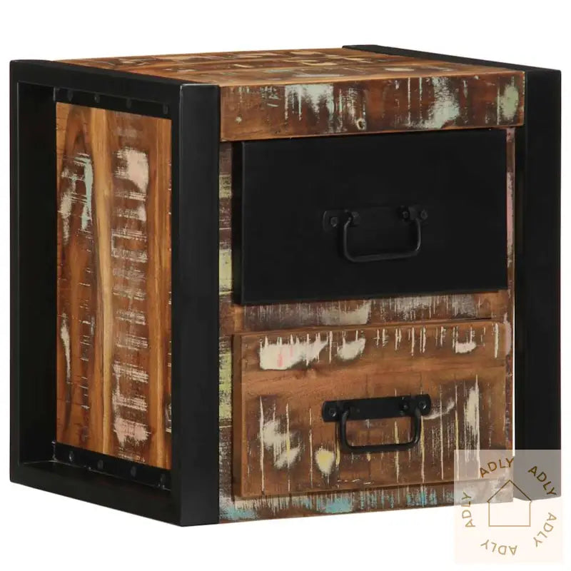 Nattbord 2 Stk Flerfarget 40X35X40 Cm Gjenvunnet Heltre