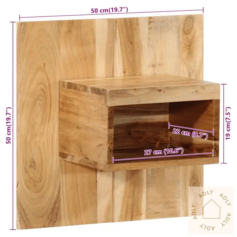 Nattbord 50X27X50 Cm Heltre Akasie