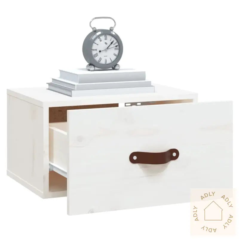Veggmonterte Nattbord 2 Stk Hvit 40X29,5X22 Cm