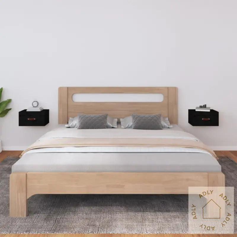 Veggmonterte Nattbord 2 Stk Svart 40X29,5X22 Cm
