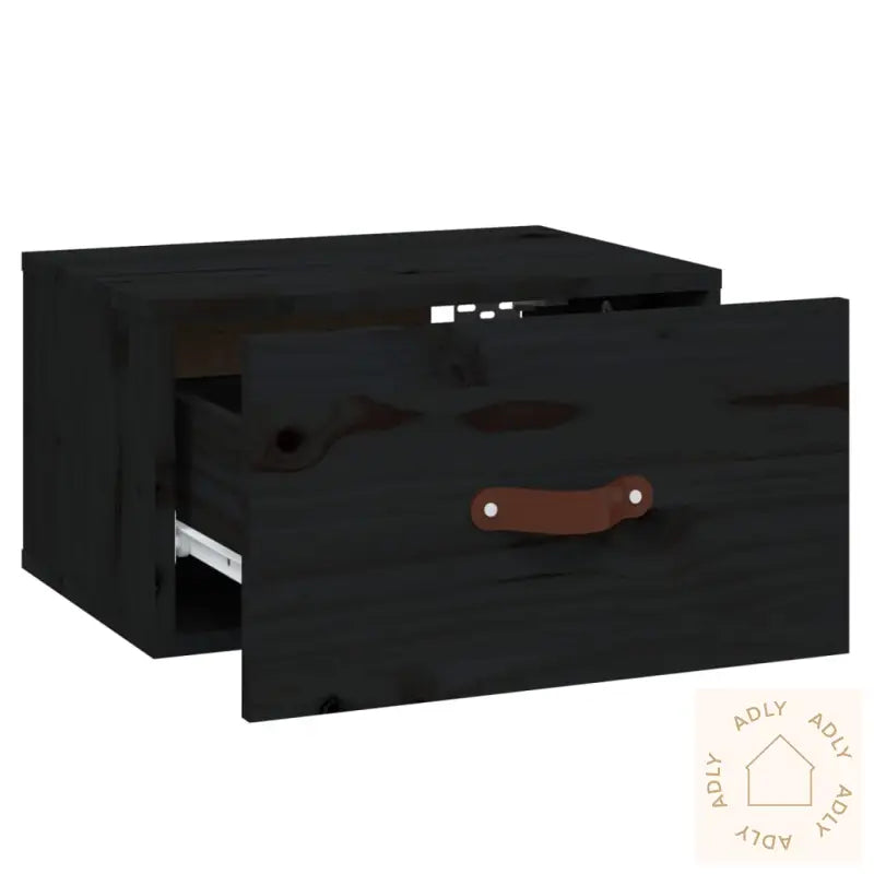 Veggmonterte Nattbord 2 Stk Svart 40X29,5X22 Cm