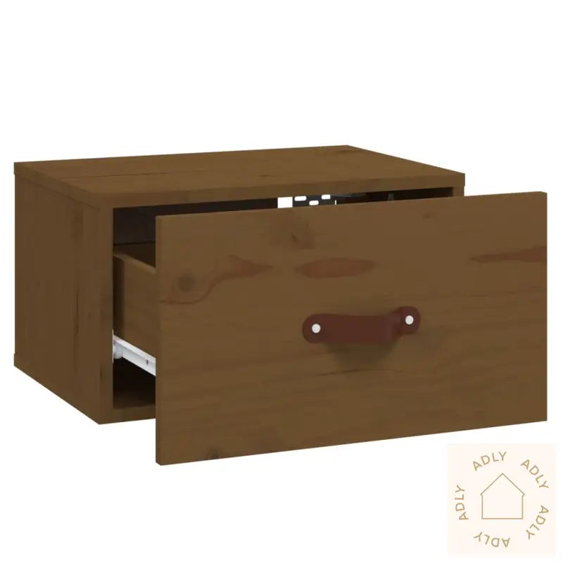 Veggmonterte Nattbord 2 Stk Honningbrun 40X29,5X22 Cm