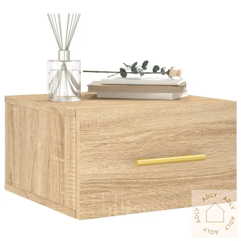 Veggmontert Nattbord 2 Stk Sonoma Eik 35X35X20 Cm