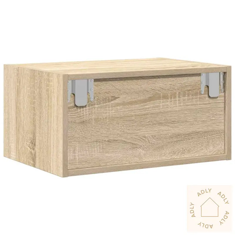 Vegghengte Nattbord Med Led-Lys 2 Stk Sonoma Eik