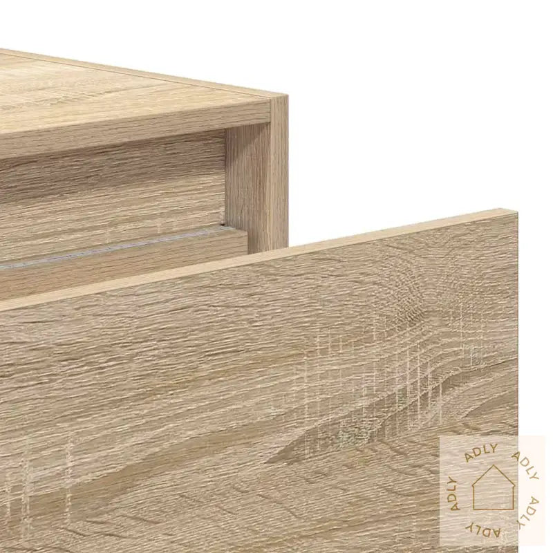 Vegghengte Nattbord Med Led-Lys 2 Stk Sonoma Eik