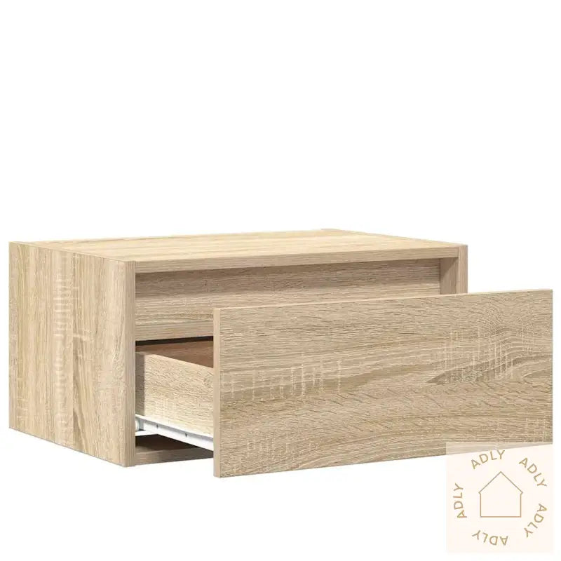 Vegghengte Nattbord Med Led-Lys 2 Stk Sonoma Eik