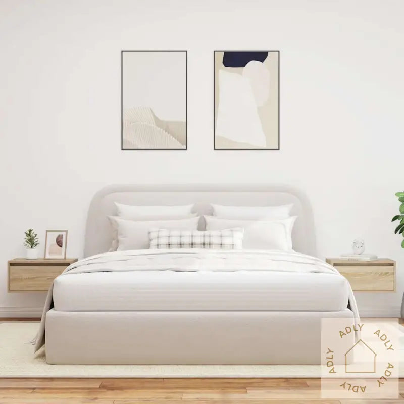 Vegghengte Nattbord Med Led-Lys 2 Stk Sonoma Eik