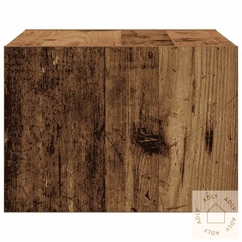 Vegghengt Nattbord Med Led-Lys Gammelt Tre