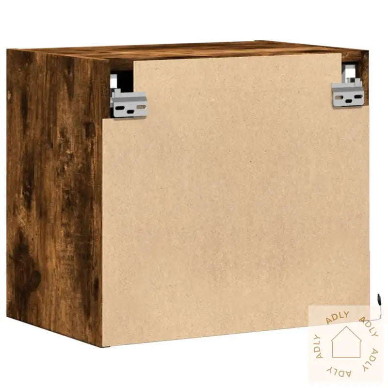 Vegghengt Nattbord Med Led-Lys Røkt Eik