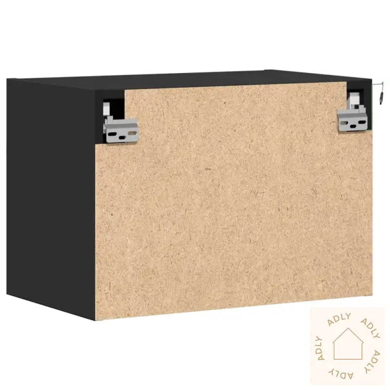 Vegghengt Nattbord Med Led-Lys Svart