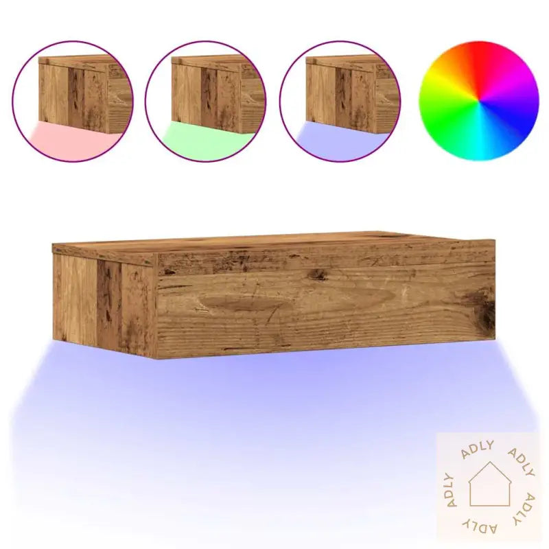 Nattbord Gammelt Tre 60X35 Cm Konstruert Tre