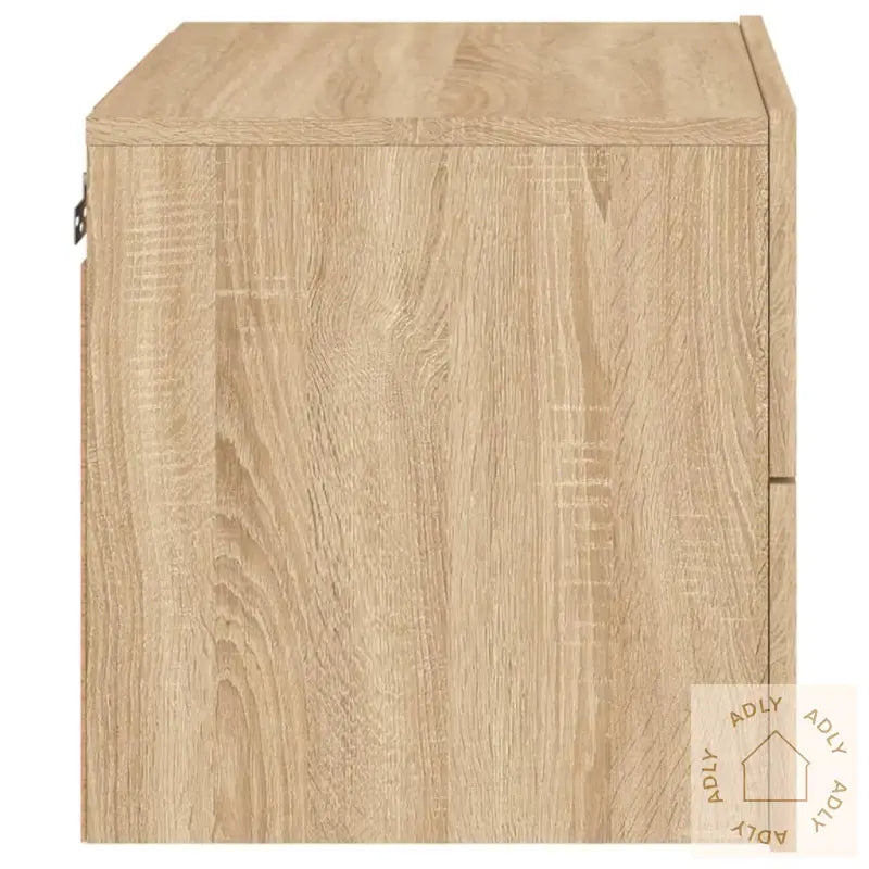 Vegghengte Nattbord Med Led-Lys 2 Stk Sonoma Eik