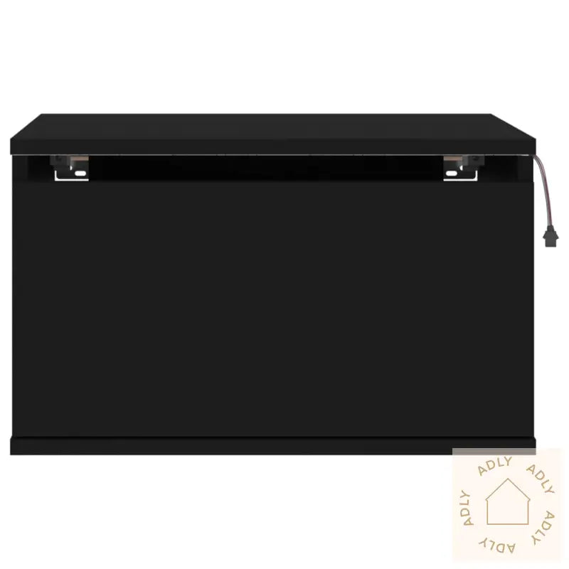 Vegghengte Nattbord Med Led-Lys 2 Stk Svart