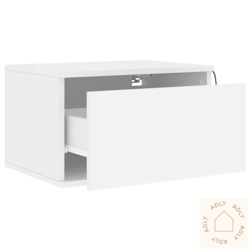 Vegghengte Nattbord Med Led-Lys 2 Stk Hvit