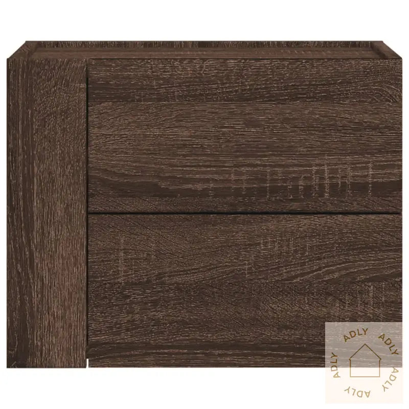 Veggmonterte Nattbord 2 Stk Brun Eik 45X30X35 Cm