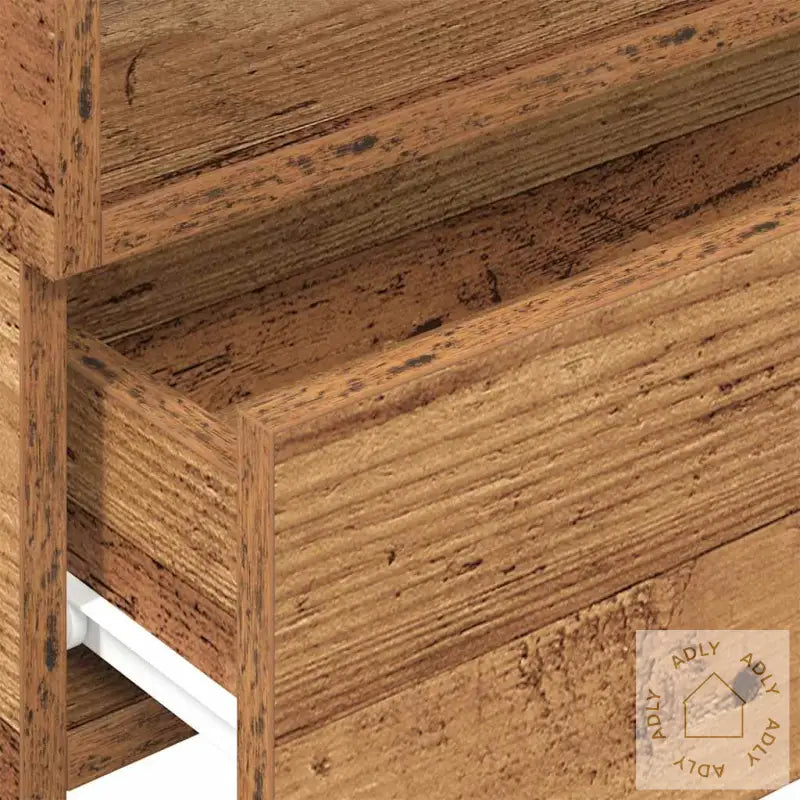 Veggmonterte Nattbord 2 Stk Gammelt Tre 45X26X28,5 Cm