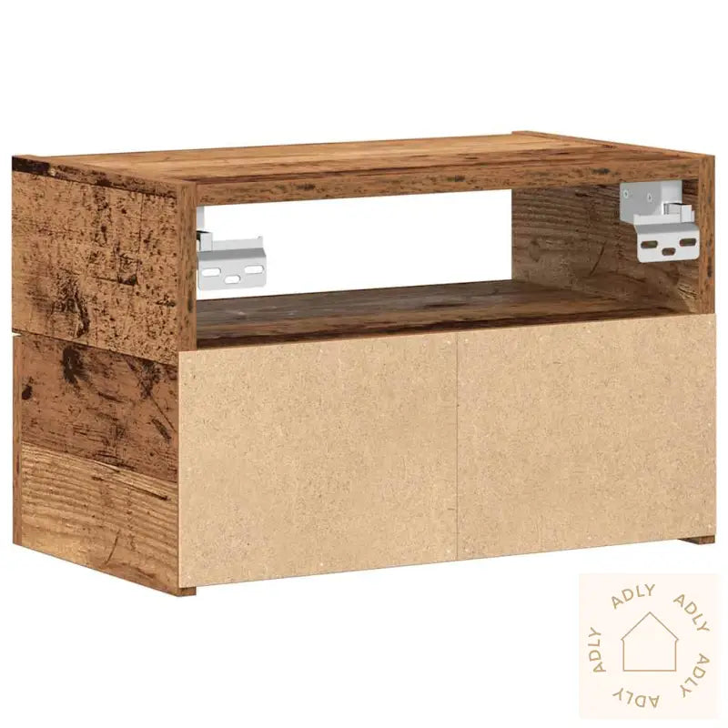 Veggmonterte Nattbord 2 Stk Gammelt Tre 45X26X28,5 Cm