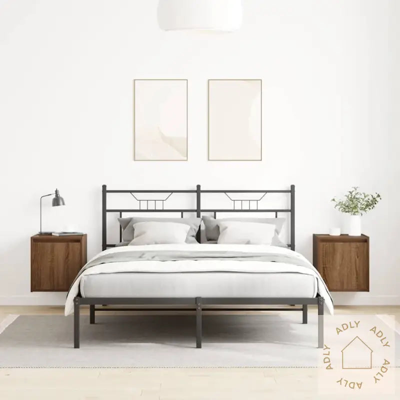 Veggmonterte Nattbord 2 Stk Brun Eik 38X34X40 Cm