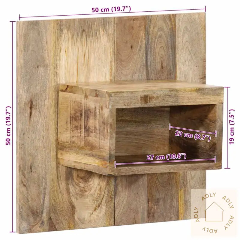 Nattbord 50X27X50 Cm Grovt Heltre Mangotre