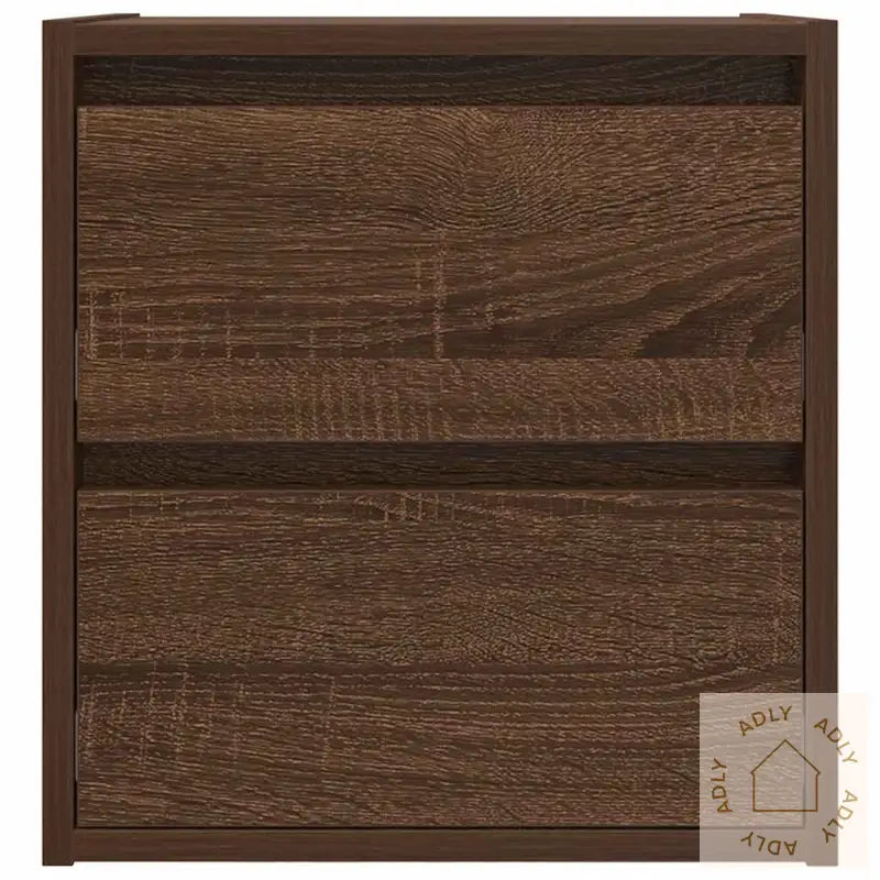 Veggmontert Nattbord Brun Eik 38X34X40 Cm