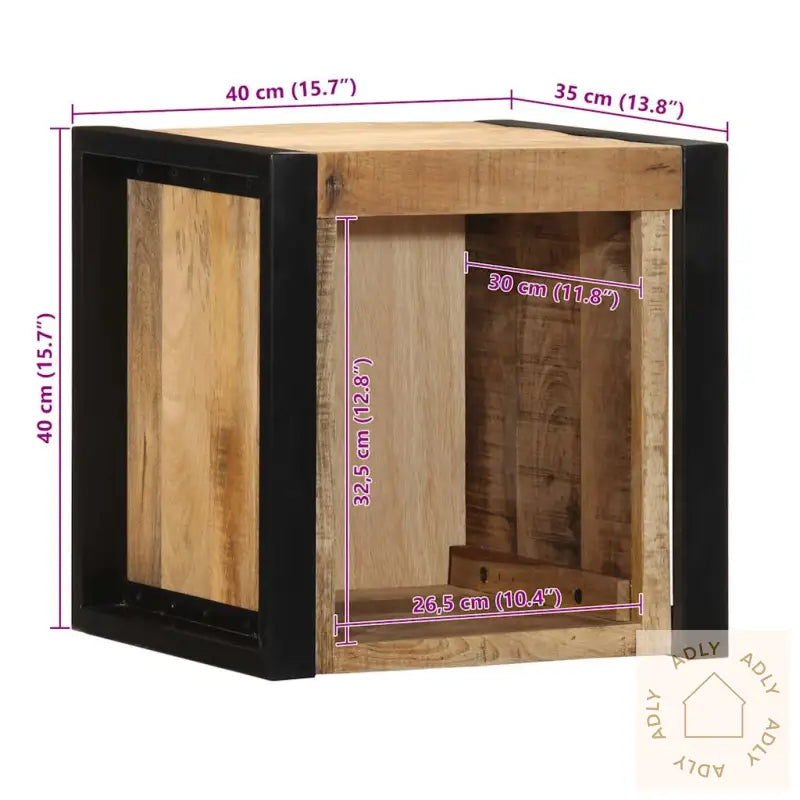 Nattbord 40X35X40 Cm Grovt Heltre Mangotre