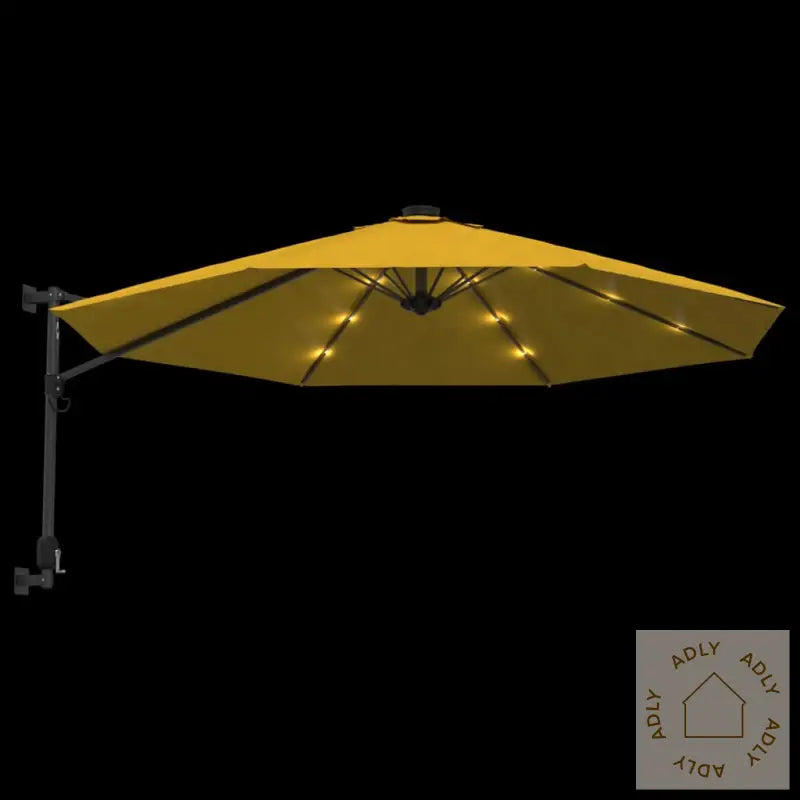 Veggmontert Parasoll Med Led Gul 290 Cm