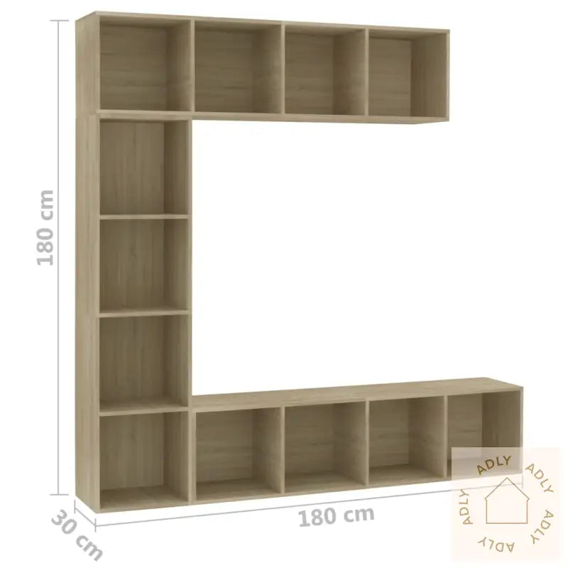 Skapsett 3 Deler Sonoma Eik 180X30X180 Cm