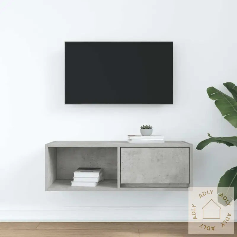 Tv-Benk Betonggrå 80X31X25,5 Cm Konstruert Tre