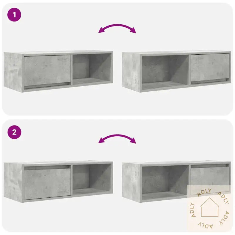 Tv-Benk Betonggrå 80X31X25,5 Cm Konstruert Tre