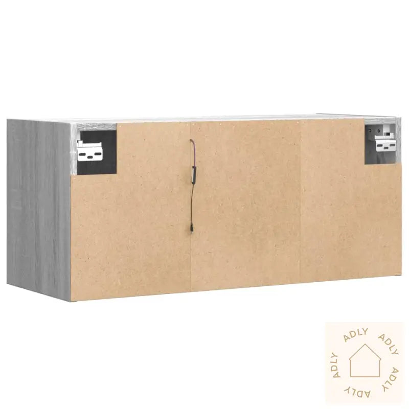 Vegghengt Tv-Benk Med Led Grå Sonoma 80X31X35 Cm