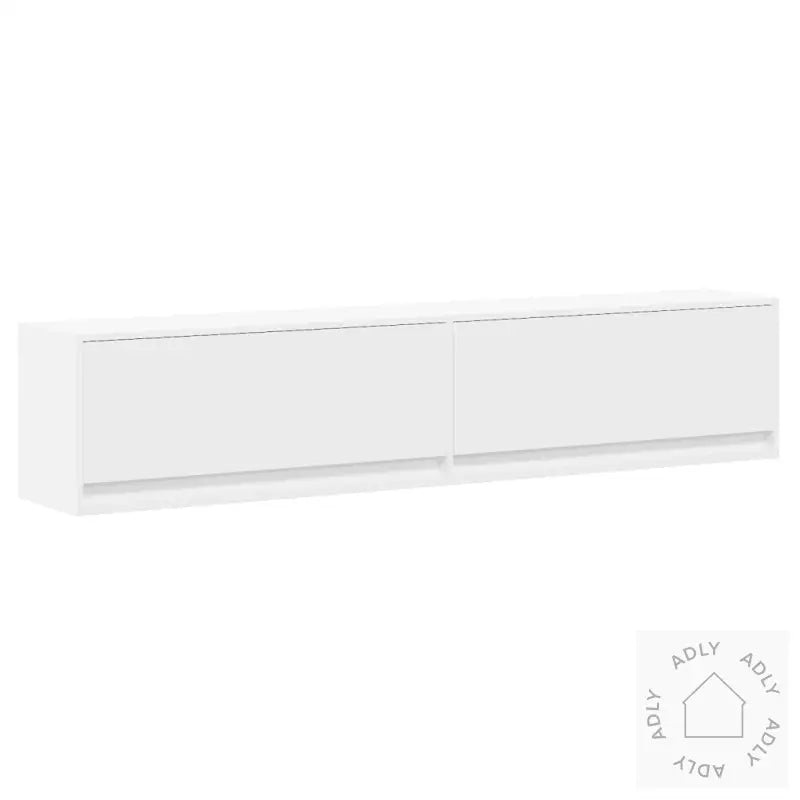 Vegghengt Tv-Benk Med Led Hvit 180X31X38 Cm