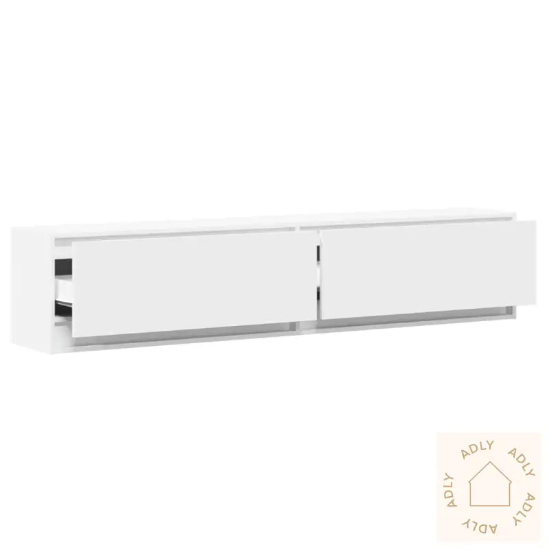 Vegghengt Tv-Benk Med Led Hvit 180X31X38 Cm