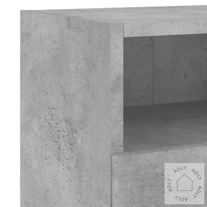 Vegghengt Tv-Benk Betonggrå 60X30X30 Cm Konstruert Tre