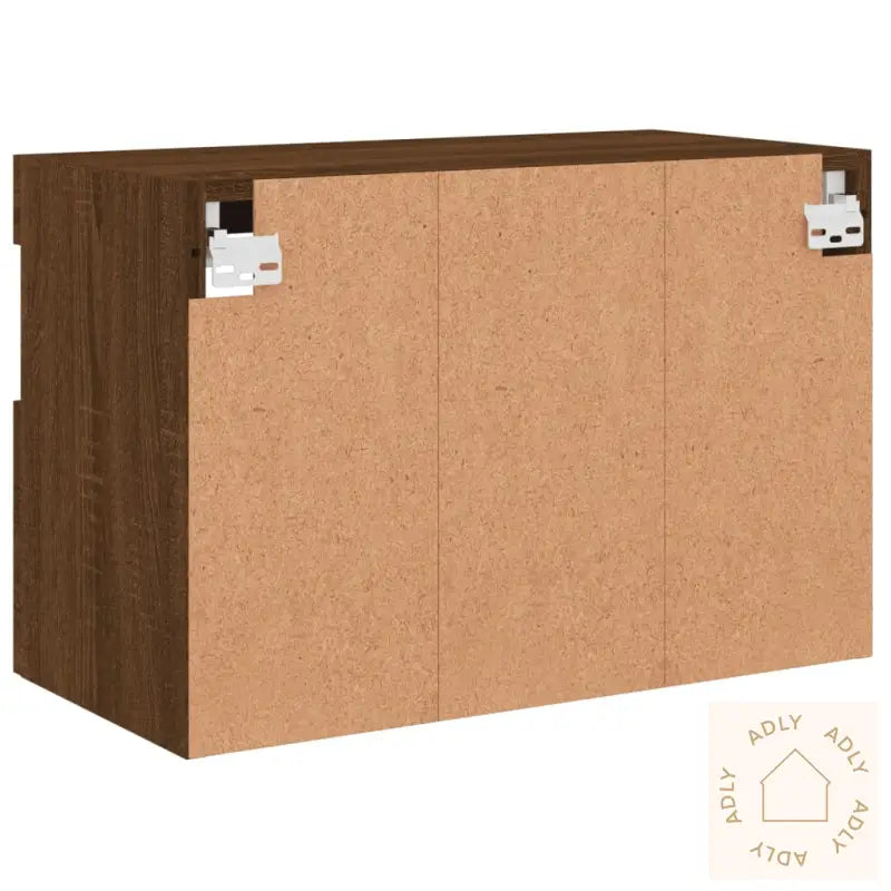 Vegghengt Tv-Benk Med Led Brun Eik 60X30X40 Cm