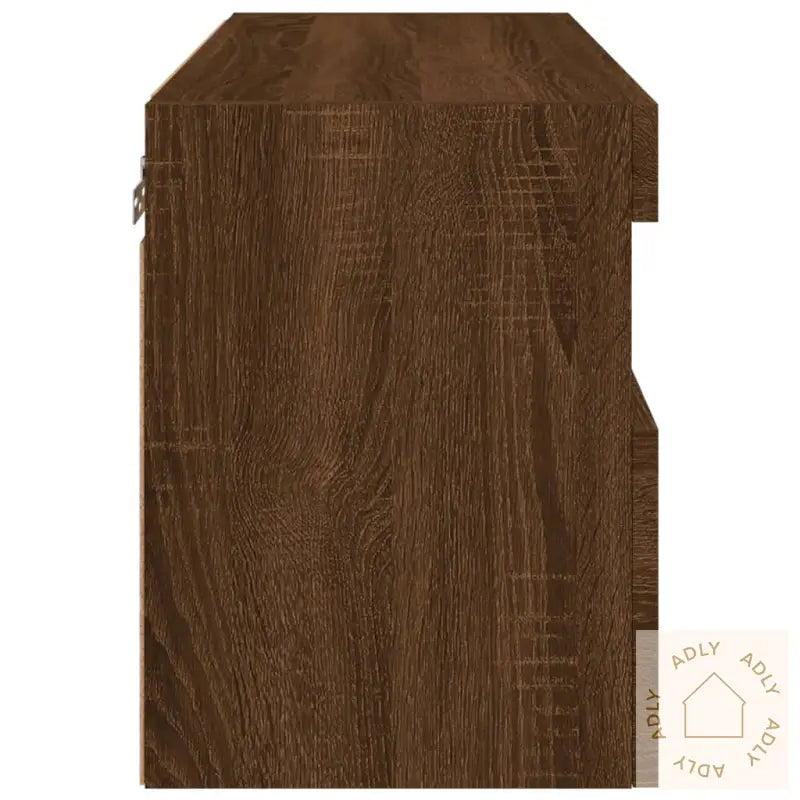 Vegghengt Tv-Benk Med Led Brun Eik 60X30X40 Cm