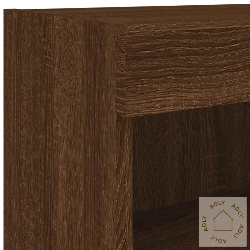 Vegghengt Tv-Benk Med Led Brun Eik 60X30X40 Cm