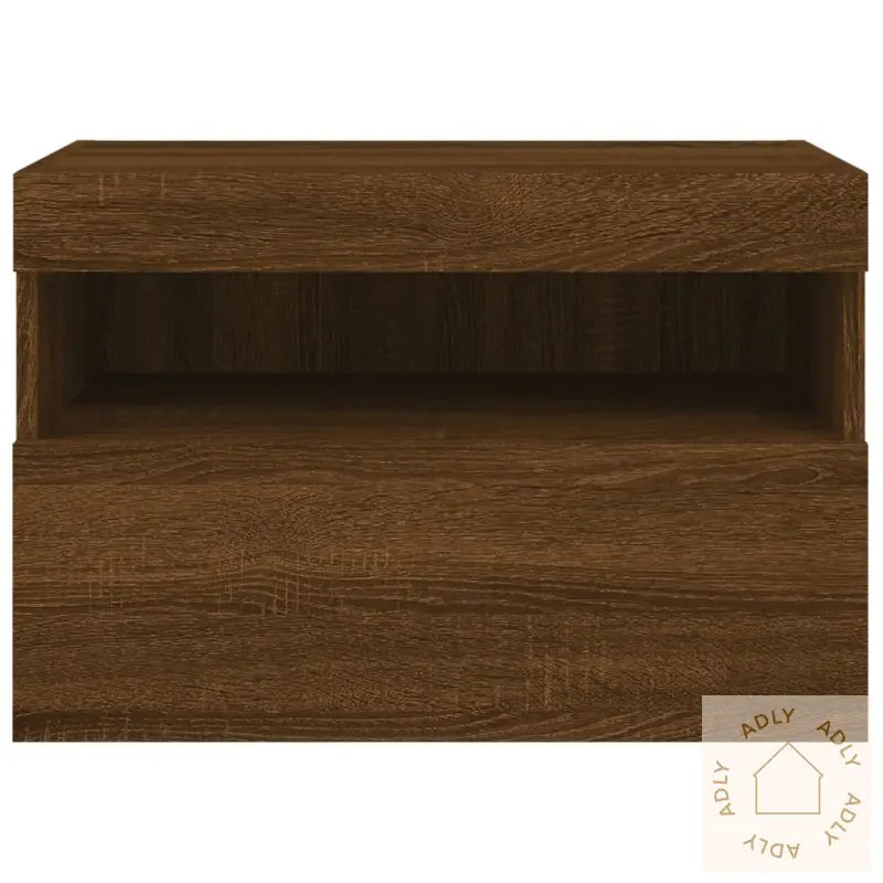 Vegghengt Tv-Benk Med Led Brun Eik 60X30X40 Cm