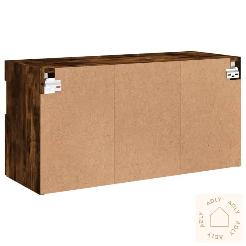 Vegghengt Tv-Benk Med Led Røkt Eik 80X30X40 Cm