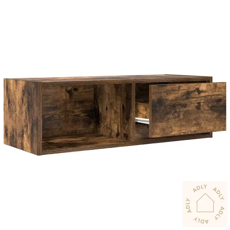 Tv-Benk Røkt Eik 80X31X25,5 Cm Konstruert Tre
