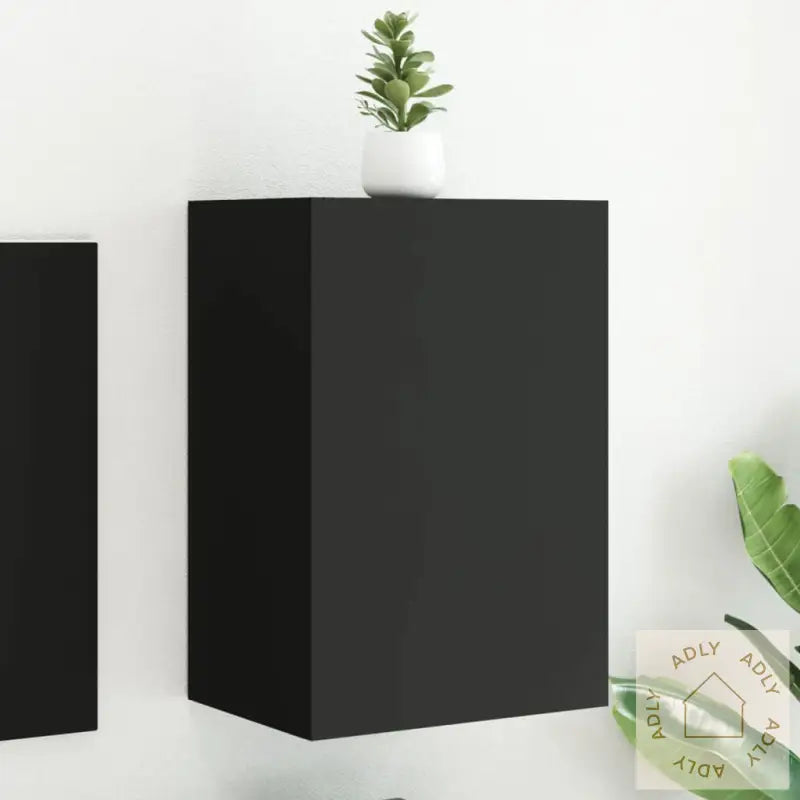 Vegghengt Tv-Benk Svart 40,5X30X60 Cm Konstruert Tre
