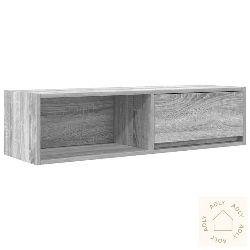 Tv-Benk Grå Sonoma Eik 100X31X25,5 Cm Konstruert Tre