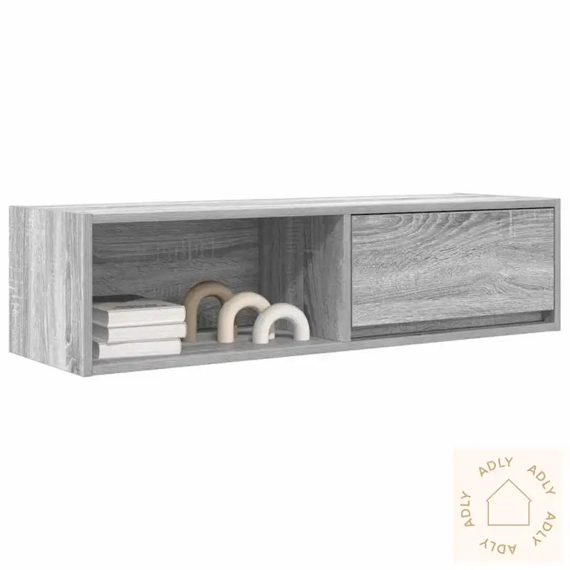 Tv-Benk Grå Sonoma Eik 100X31X25,5 Cm Konstruert Tre