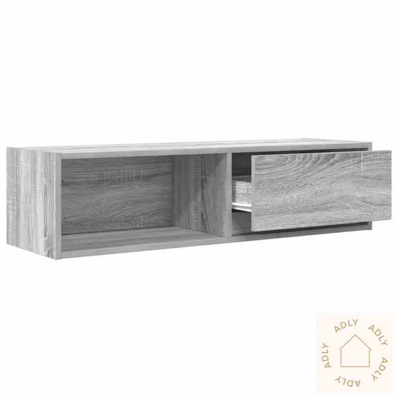 Tv-Benk Grå Sonoma Eik 100X31X25,5 Cm Konstruert Tre