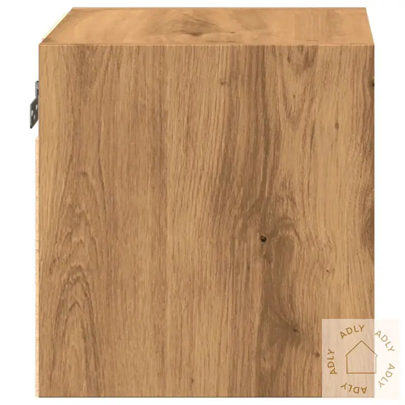 Vegghengt Tv-Benk Med Led Artisan Eik 30X28,5X30 Cm