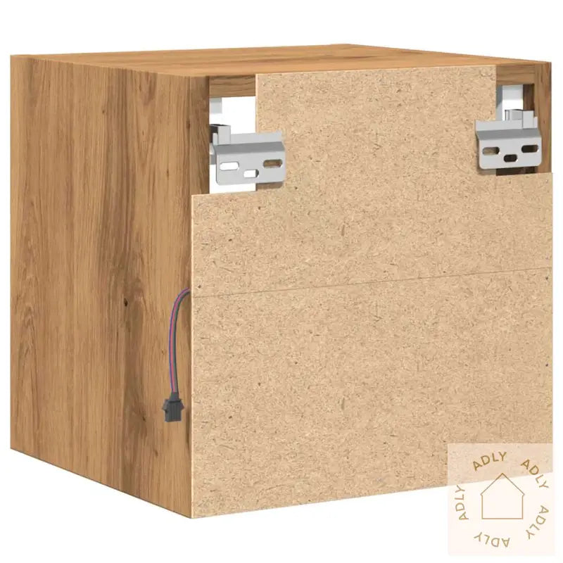 Vegghengt Tv-Benk Med Led Artisan Eik 30X28,5X30 Cm