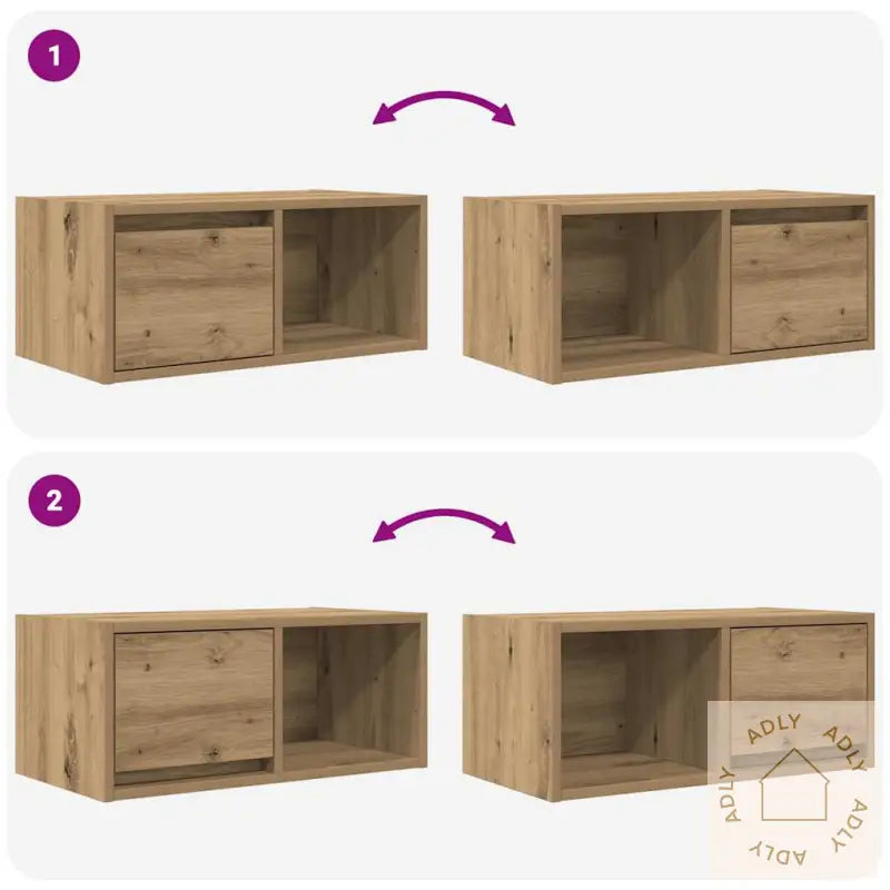 Tv-Benk Artisan Eik 60X31X25,5 Cm Konstruert Tre