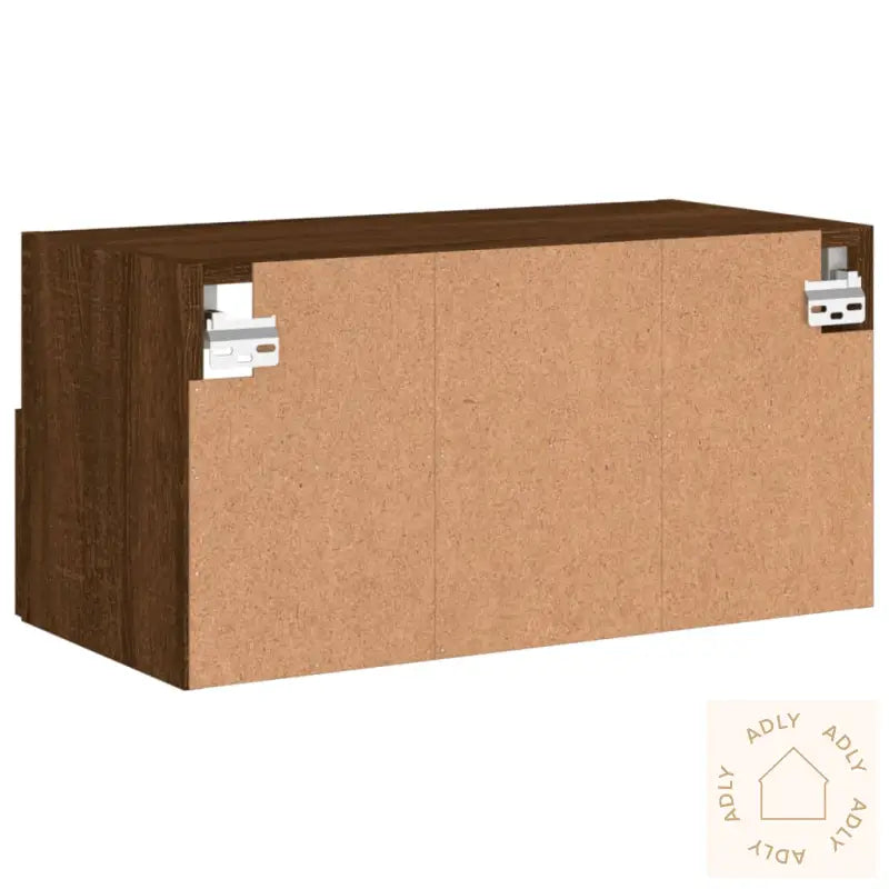 Vegghengt Tv-Benk Brun Eik 60X30X30 Cm Konstruert Tre